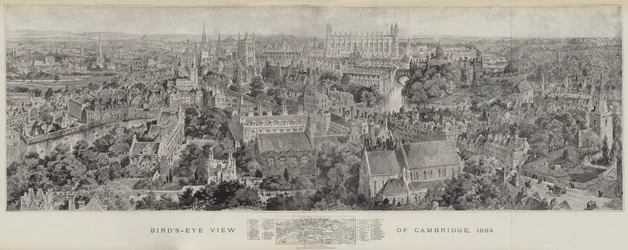Widok z lotu ptaka na Cambridge, 1894